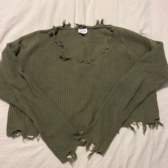 Cropped Distressed Sweater - Picture 1 of 2